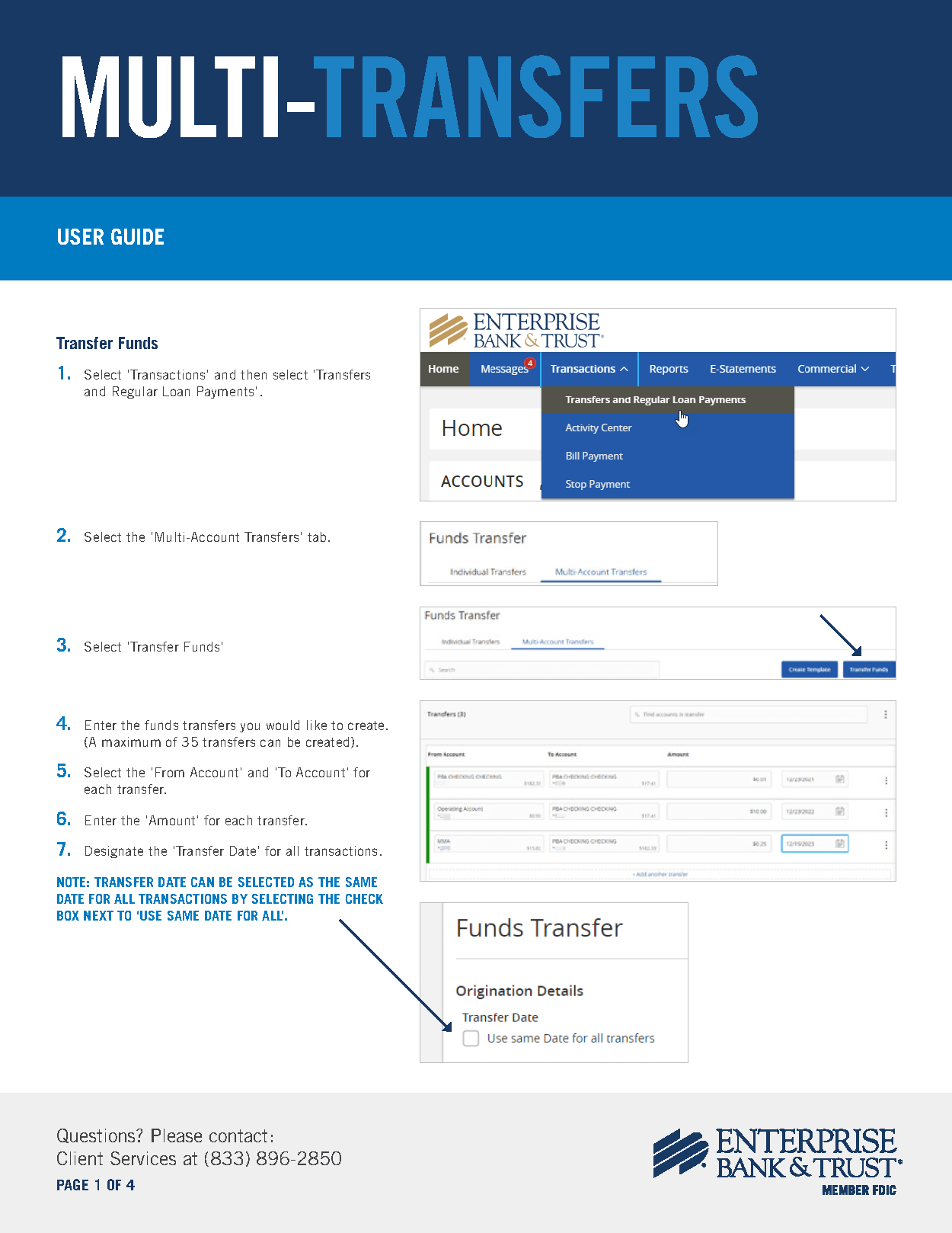 User Guides Commercial Banking Enterprise Bank & Trust